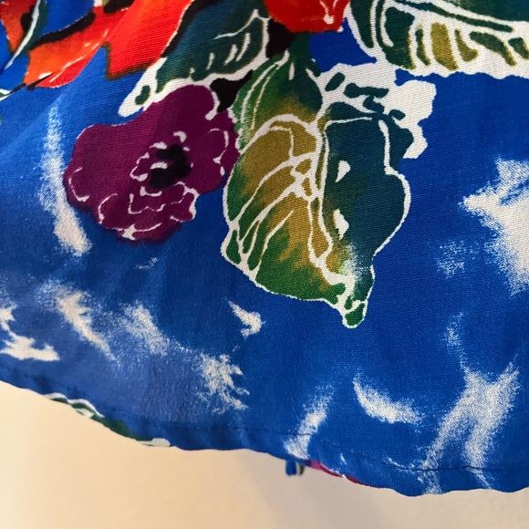 Carole Little Vintage 1990’s Blue Floral Wrap Skirt size 10 - Picture 5 of 8